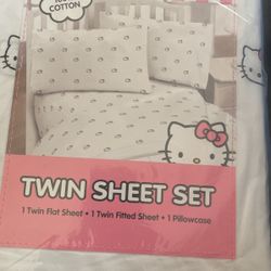 Hello Kitty twin sheet set. 