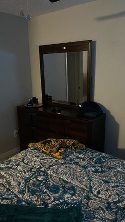 Dresser, Bed Frame And Night Stand