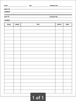 1000 8x10  NCR Carbonless Invoices 2-part