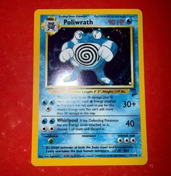 Poliwrath 15/130 Base Set 2 Holo Holographic Rare Vintage WOTC 2000 Pokémon card Played