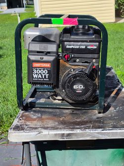 Craftsman 3000 watt generator Briggs & Stratton 6 horsepower motor