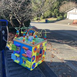 Child Kid Child Busy Town  Wooden  Educational Activity Cube Center 