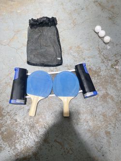 Portable Table Tennis Set 2 Ping Pong Paddles 3 Balls