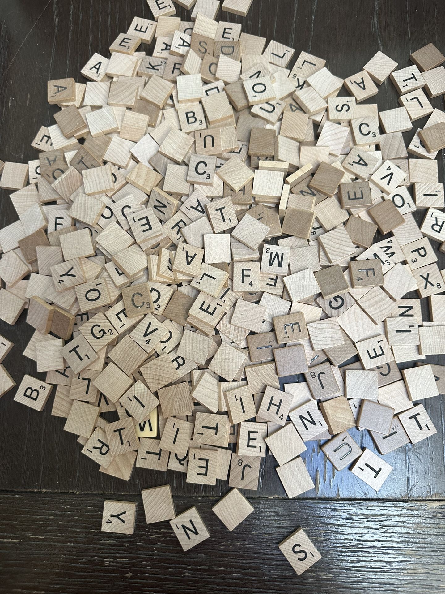 488 Scrabble wood tiles