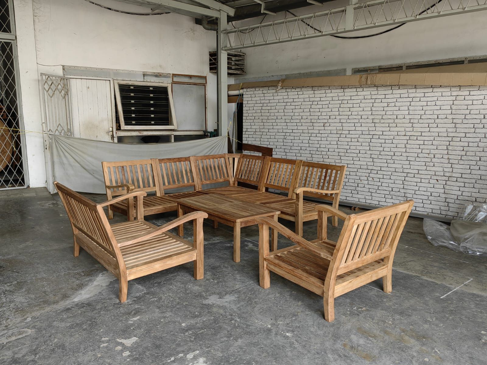 New Solid Teak Outdoor Deep Seated 88x88” Sectional