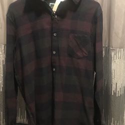 Men’s Flannel Like Hoodie Long sleeve 