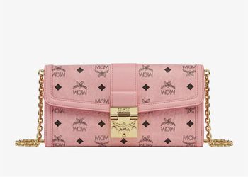 Pink mcm chain wallet