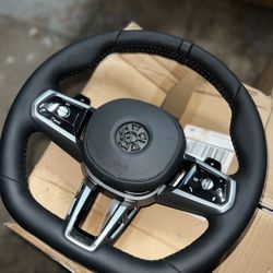 For BMW Steering Wheel Carbon Fiber M style LED 2,3,4,5,8 SERI X5 X6 X3 G20 G30 540 m340