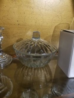 3 Glass dishes with lids