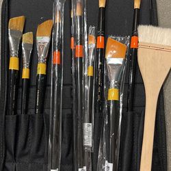 Paint Brushes + Case