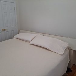 Laquar King Size Platform Bed (.Mattress Not Included) Laquar Bins Behind Platform ,Cream Color Laquar Armoire 