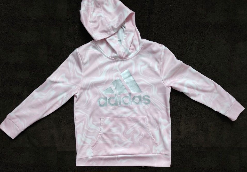 Adidas Youth Girls Tech Fleece Hoodie Pink Tye Dye Size L/G 14