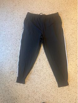 LA Winner women’s 3XL Black Jogger Pants White Side Stripe Drawstring Elastic