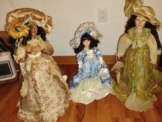 18inch Tall Vintage Porcelain Dolls