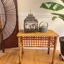 Vintage Bamboo Side Table