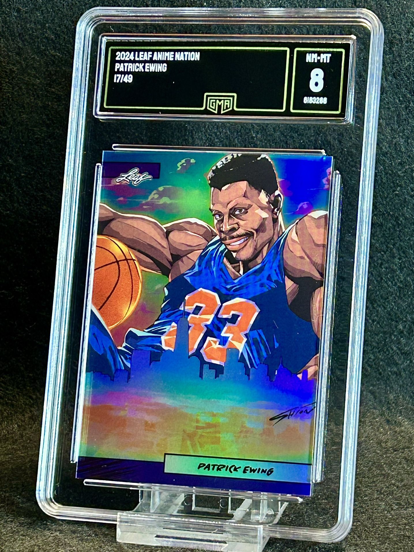 2024 Leaf Anime Nation π₯ Patrick Ewing π₯ /49 GMA 8 NM-MT π - New York Knicks