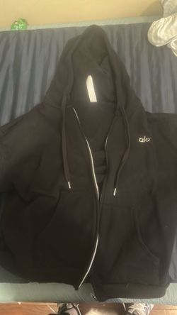 All zip up hoodie black