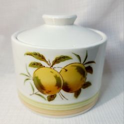 IronStone Tangerine Sugar Bowl #4264 Damaged Lid Dishwasher Safe Made in Japan