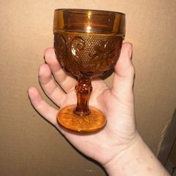 Tiara Indiana Glass Amber Cocktail