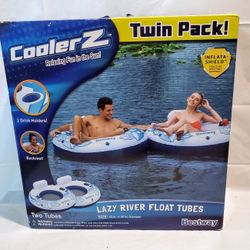 NIB (2) Lazy River Boat Tubes! "Twin Pack"