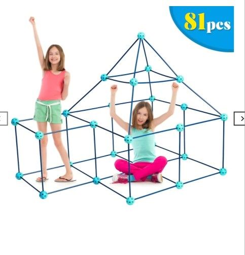81 Piece Kids Crazy Construction Fort Building Kit TY587124