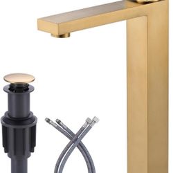 KENEs Bathroom Faucet Single Lever Basin Mixer  Brushed Gold Finish 