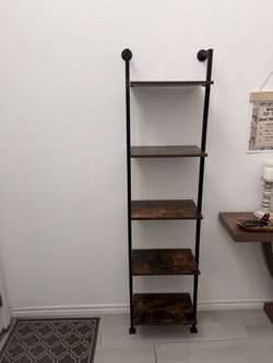 5-Tier Industrial Ladder Wall Shelf