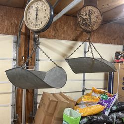 2 Antique Feed Mill Scales 