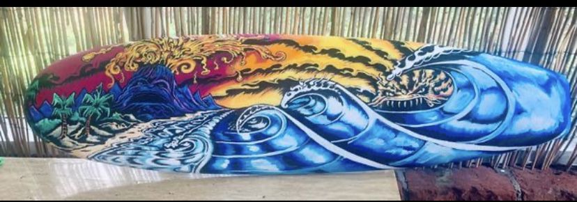 3ft Long Mini Hand painted surfboard