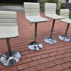Swivel Bar Stools Modern PU Leather Adjustable Barstools