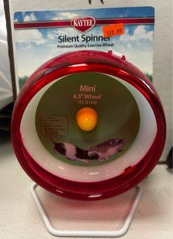 Kaytee Small Animal Premium Quality Exercise Wheel Silent Spinner Red & White