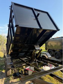 New 12ft Long SCISSOR LIFT Hydraulic Dump Trailer with Spare Tire 🛞