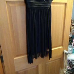 Purple Under Dress With A Black Chiffon Over Skirt