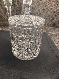 Clear Cut Crystal Lidded Candy Jar