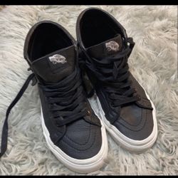 Black Vans Leather Size 6