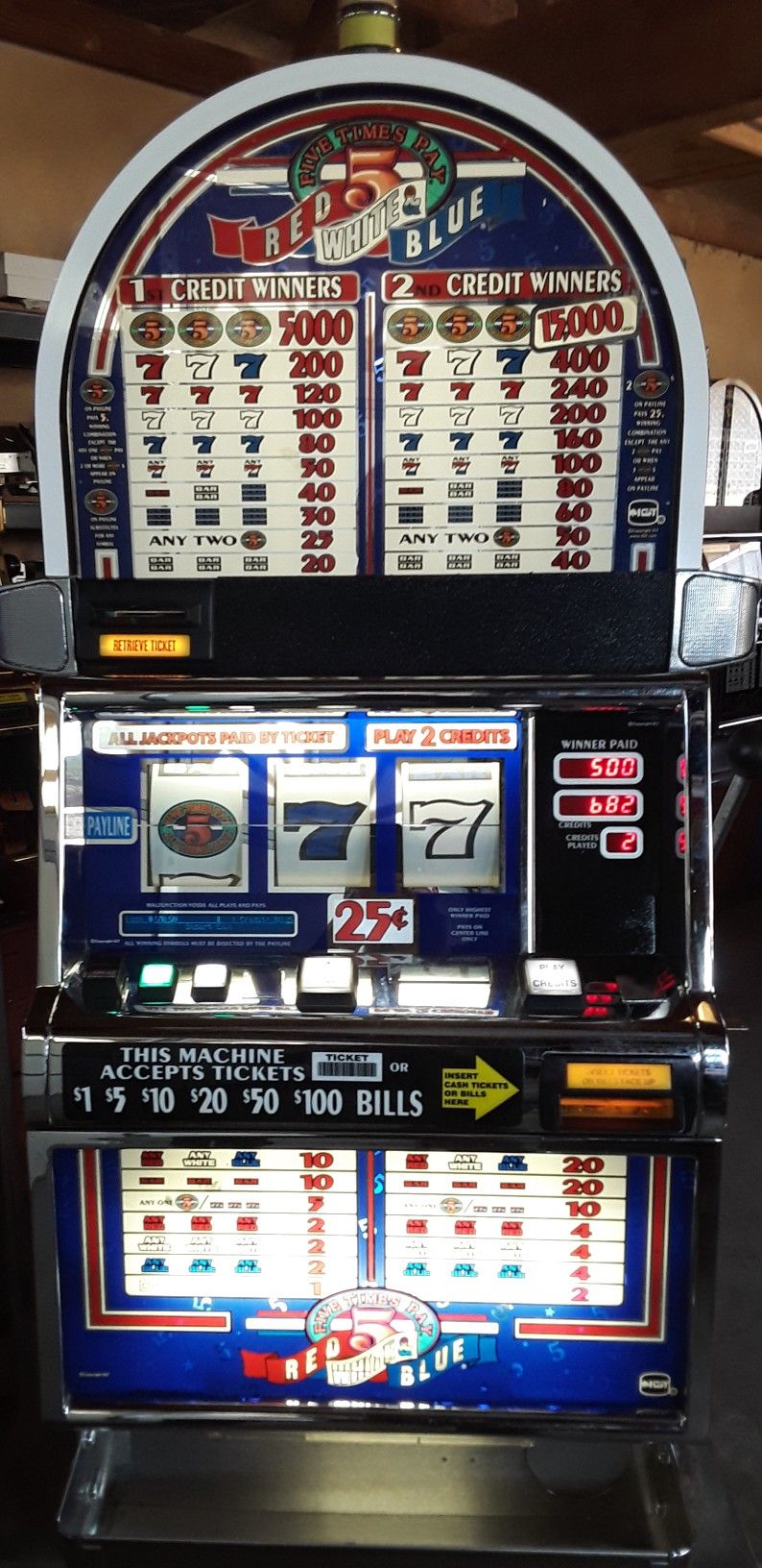 5 Times Pay Red, White And Blue Slot Machine