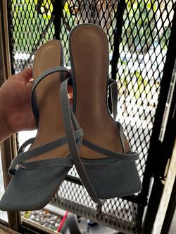 Denim Strappy Heels