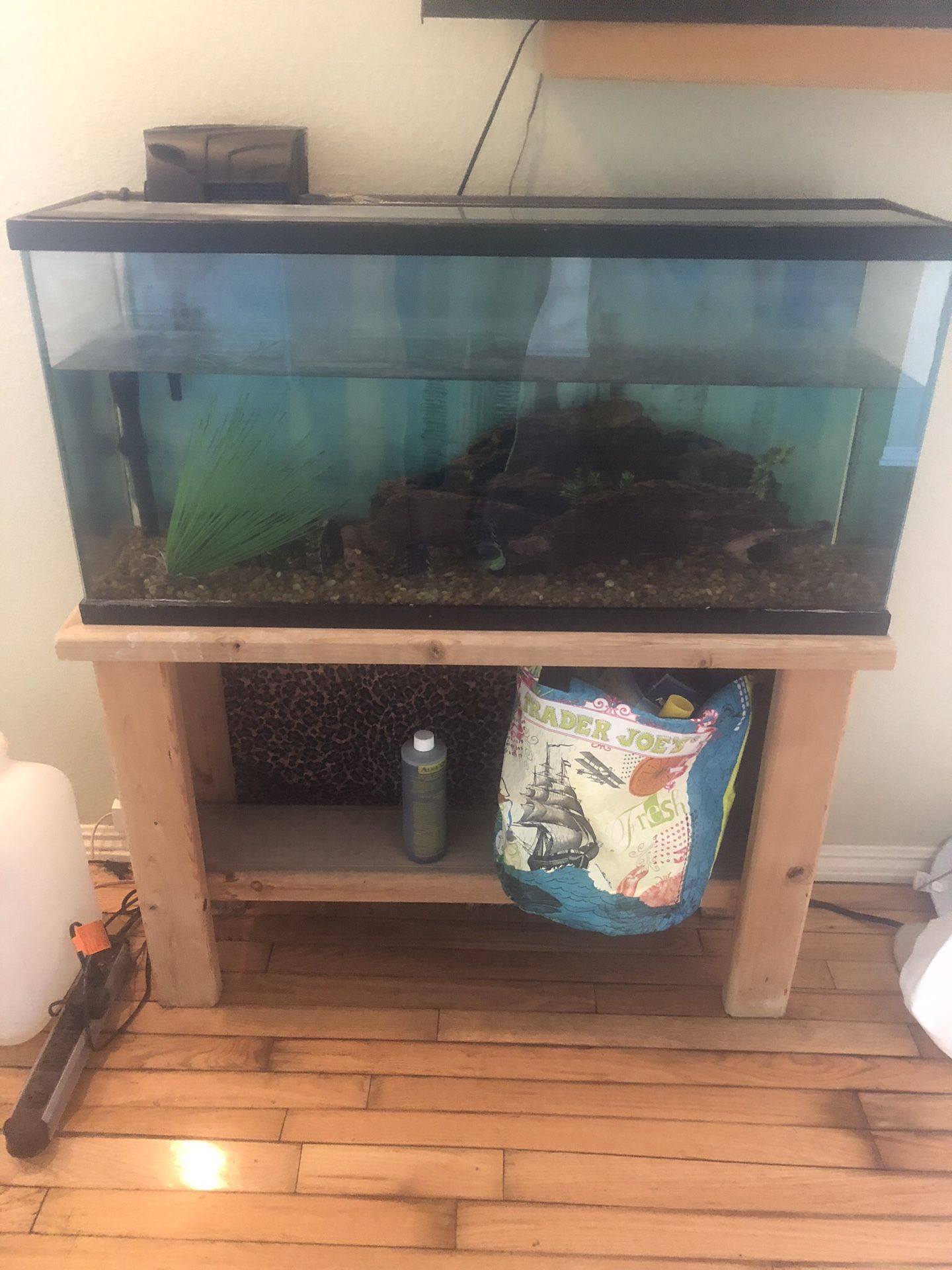 Large fish tank with stand