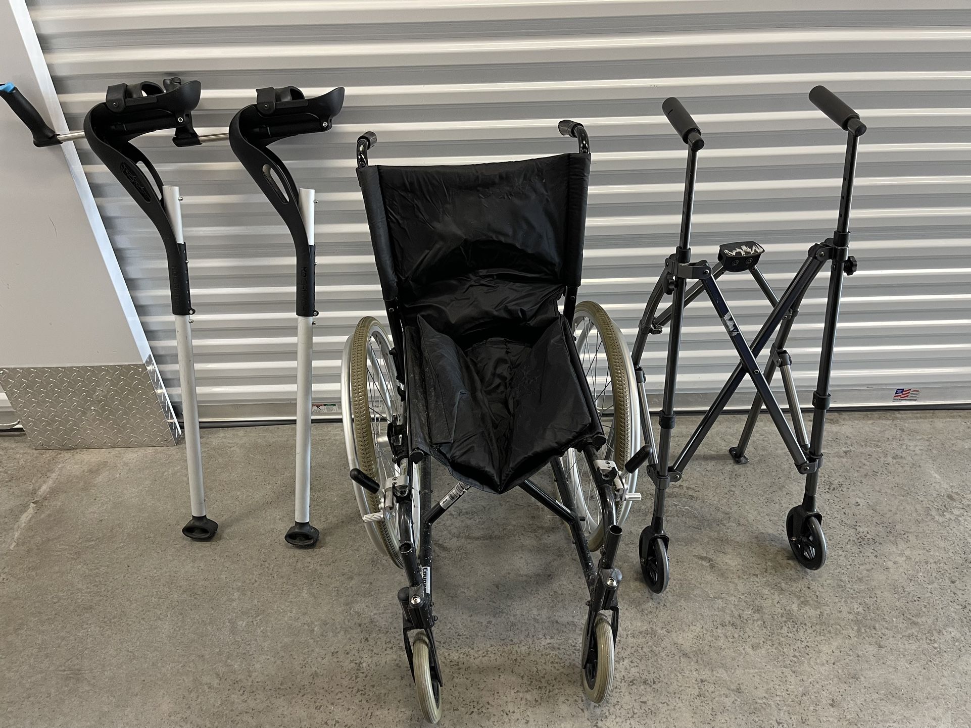 Cougar Wheel Chair Folding Walker MD Crutch Crutches All 3 For $75