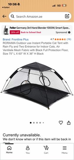 Portable Outdoor Cat Tent with Mesh Fabric