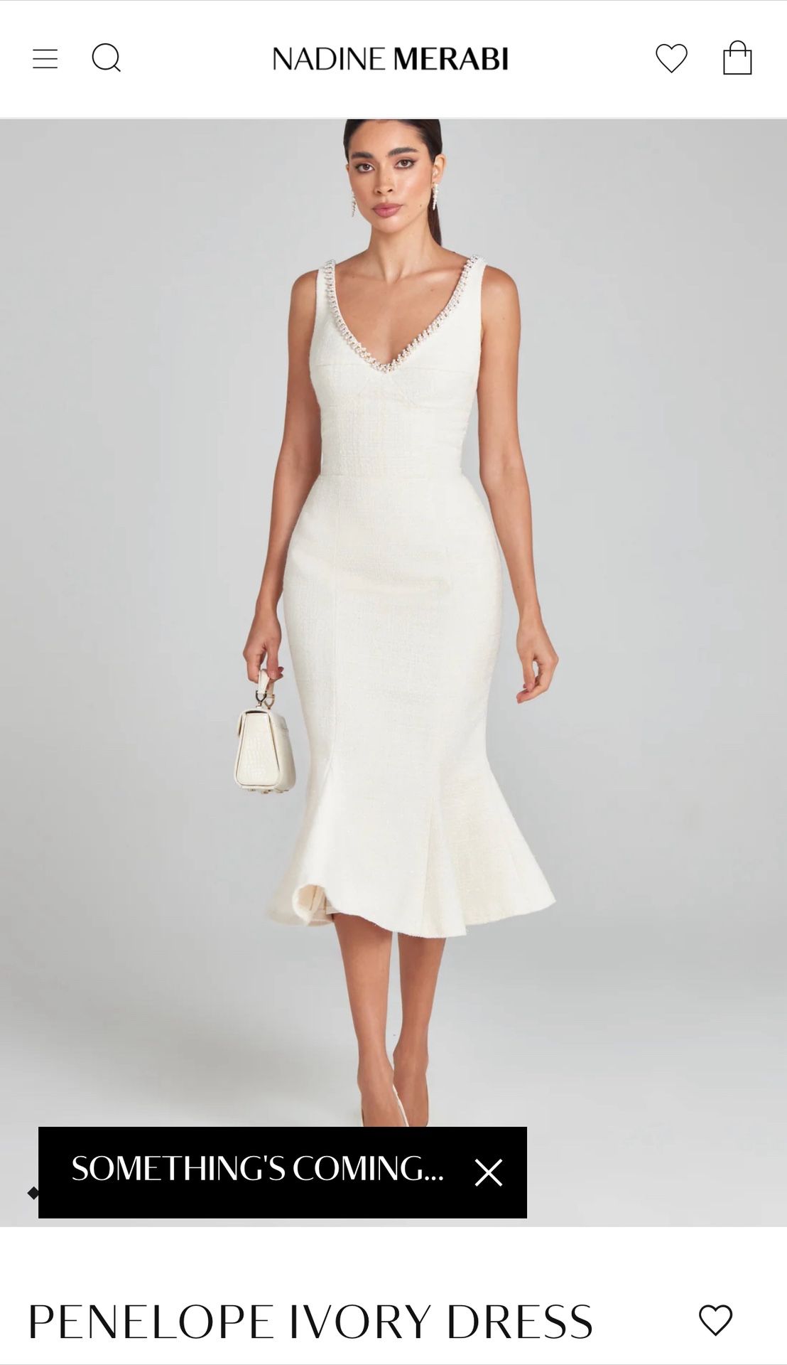 Nadine Merabi Penelope Ivory Dress (Small)