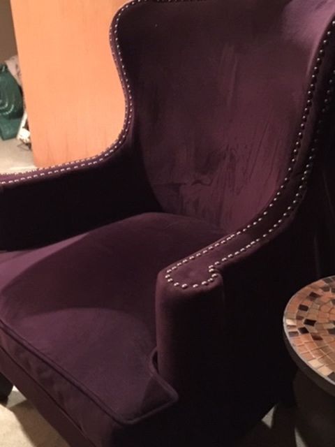 Wingback Arm Lounge Chair In Purple