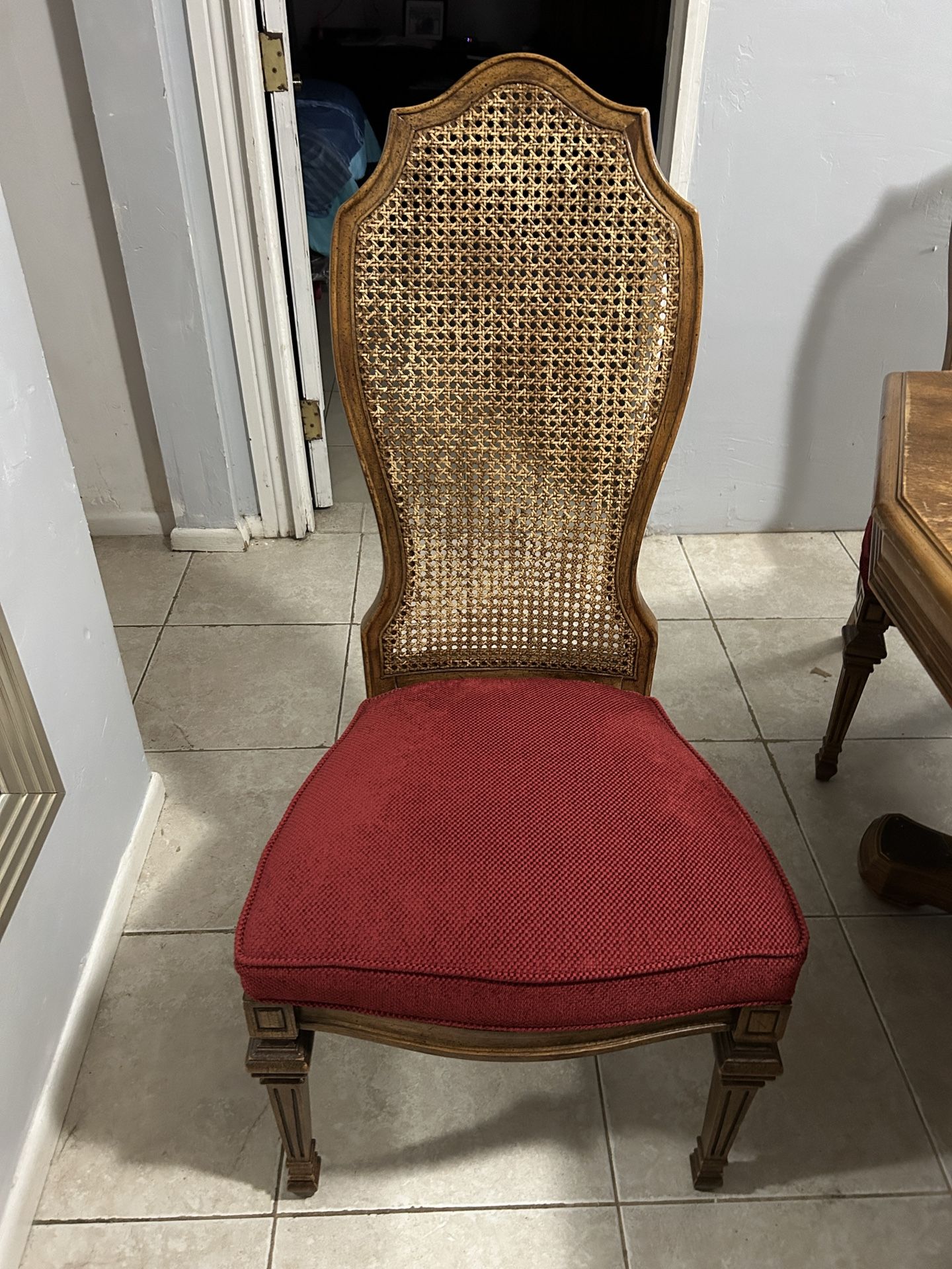 Four Solid Wood Chairs Red