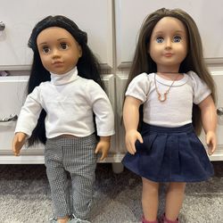 (Bundle Deal) 2 Our Generation Dolls Plus Clothing And Accessories