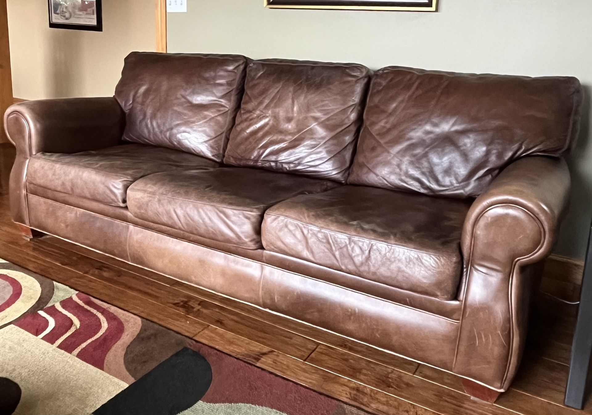 Quality American Leather Brand Sofa, Loveseat and Seating/Storage Bench