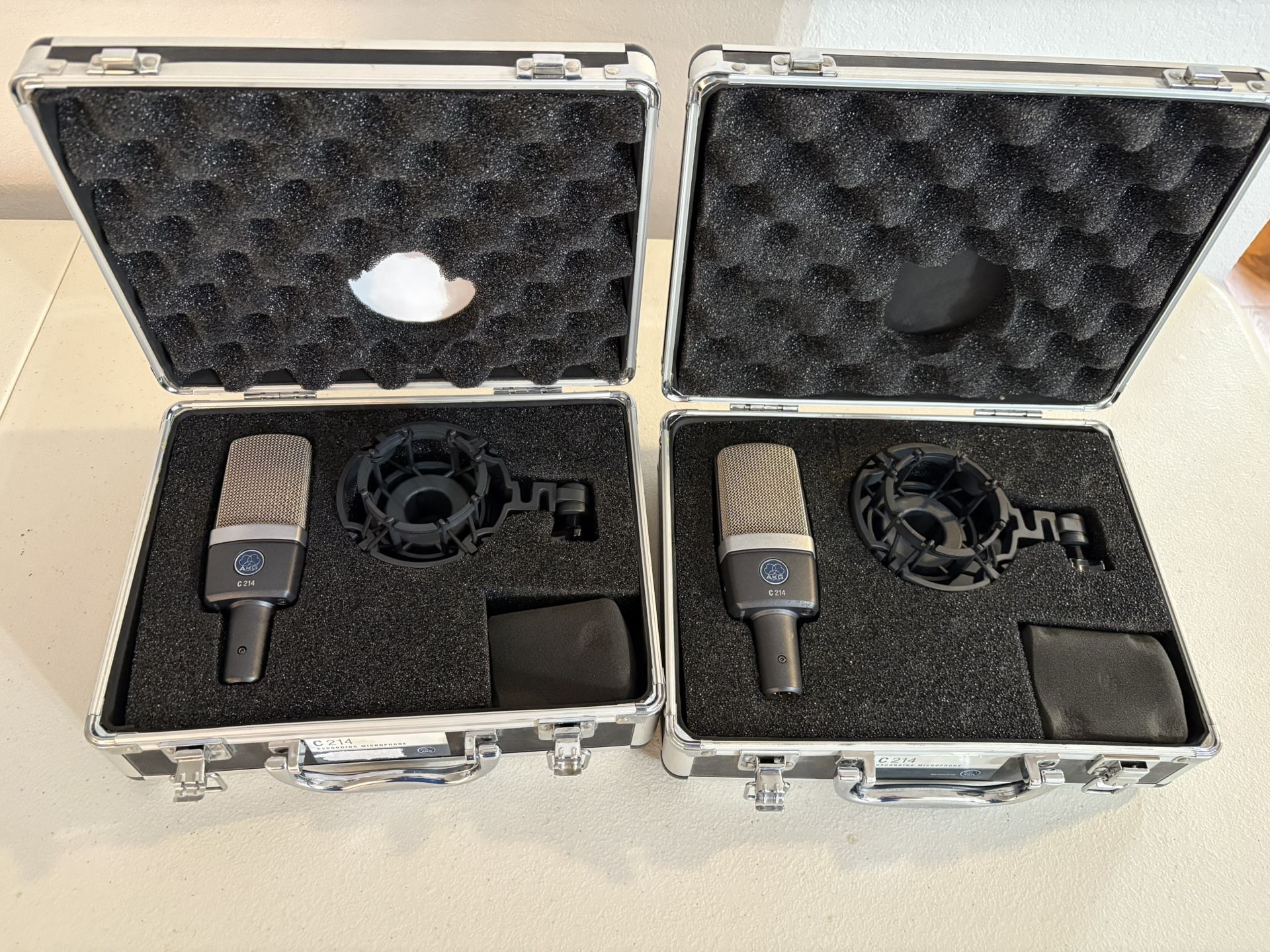 Pair Of AKG C214 Large Diaphragm Studio Condenser Microphone