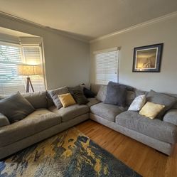 Gray L Shaped Sectional Couch 