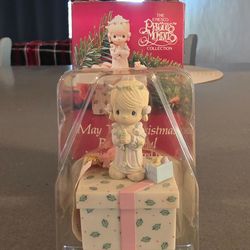 1991 Precious Moments Miniture Covered Box - "May Your Cristmas Be Delightful"