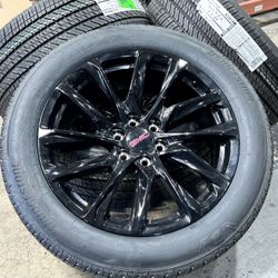 BRAND NEW 4 Black 22 OEM Wheels Cadillac Escalade TAHOE RST 4875 6X5.5 BRIDGESTONE 275/50R22