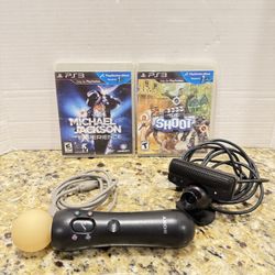 Sony PlayStation3 Move Bundle PS3 Motion Controller PS EYE Camera + 2 Games